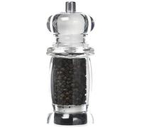 T&G Classic Bellied Clear Acrylic 2-in-1 Combi Pepper Mill and Salt Shaker, 14 cm Transparent 12648