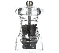 T&G Classic Capstan Clear Acrylic Pepper Mill with Satin Finish Knob, 10 cm