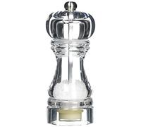 T&G Classic Capstan Clear Acrylic Salt Mill with Satin Finish Knob, 14.5 cm