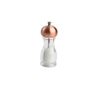 T&G Classic Globe Clear Acrylic Salt Mill with Copper Finish Top, Small, 15 cm