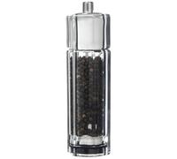 T&G Classic Hexagonal Straight-Sided Clear Acrylic 2-in-1 Combi Pepper Mill and Salt Shaker, 16 cm Transparent 12649 (Pack of 6)