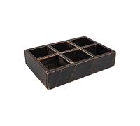 T&G Drift Six Compartment Storage Box - Rustic Black | L235 x W160 x H50mm | 09553