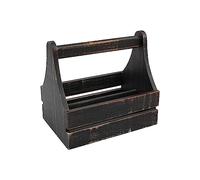 T&G Drift Table Tidy With 2 Compartments - Rustic Black | L242 x W166 x H220mm | 09554