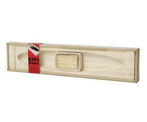 T&G Gift Works Olive Boat with Cocktail Sticks inset on Oatmeal Finish Tray (gift boxed) 377x73x25mm