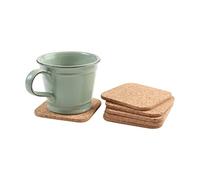 T&G Set x 6 Square Coasters In Natural Cork. 10X10cm