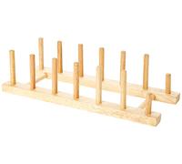 T&G Woodware Plate Stand/Rack for 6 Plates in Hevea Wood, Cream, S
