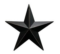 T&Garice Dimensional Metal Antique Barn Star Rustic Country Primitive Wall Decor,3D Barn Star Indoor Outdoor 4th July Wall Decoration,8 inch (Black)