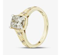 T. H. Baker 14ct Yellow Gold Certified 2.10ct Cushion Cut Lab Grown Diamond Ring LGR47672-210