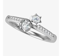 T. H. Baker 18ct White Gold 0.33ct Twin Diamond Twist Ring 9710/18W/DQ10 - Q