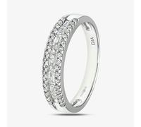 T. H. Baker 18ct White Gold 0.58ct Baguette & Brilliant Cut Diamond Half Eternity Ring PR09208 18KW - N