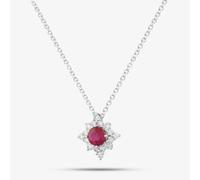 T. H. Baker 18ct White Gold Brilliant Cut Ruby & Diamond Star Necklace 39292G2