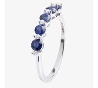 T. H. Baker 18ct White Gold Diamond Sapphire Half Eternity Ring 18DR433-S-W