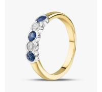 T. H. Baker 18ct Yellow Gold 0.40ct Brilliant Cut Sapphire & 0.20ct Diamond Five Stone Ring 23680 - N