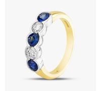 T. H. Baker 18ct Yellow Gold Brilliant Cut Sapphire & Diamond Five Stone Ring 23690 - M