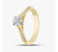 T. H. Baker 18ct Yellow Gold Certified 0.70ct Brilliant Cut Diamond Shoulder Set Solitaire Ring 10639/18PT/M020(.50ct) - D - M - 0.70ct