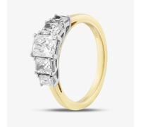 T. H. Baker 18ct Yellow Gold Certified 1.63ct Radiant Cut Diamond Five Stone Ring RN10763