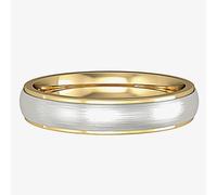 T. H. Baker 9ct Gold Two Colour 4mm Satin Court Ring R44E081 - P