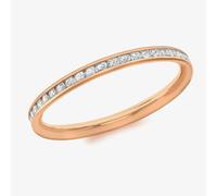 T. H. Baker 9ct Rose Gold 2mm Crystal-Set Eternity Ring 5.84.9079 - Q