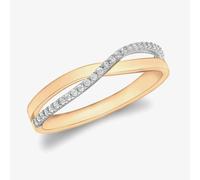 T. H. Baker 9ct Rose Gold Crystal Crossover Ring 5.84.9419 - Q