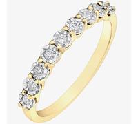 T. H. Baker 9ct Two Colour Gold 0.15ct Diamond Half Eternity Ring 50L67YW/15-10 - O