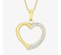 T. H. Baker 9ct Two Colour Gold Open Heart Pendant 2.62.8629