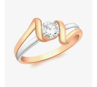 T. H. Baker 9ct Two-Tone Gold Crystal-Set Swirl Ring 2.84.7431 - Q