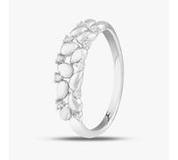 T. H. Baker 9ct White Gold 0.05ct Brilliant Cut Diamond Two Row Ring 537680 375/WG O - O