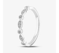 T. H. Baker 9ct White Gold 0.07ct Diamond Fancy Half Eternity Ring TH010325112142 - M