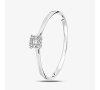 T. H. Baker 9ct White Gold 0.07ct Diamond Sqaure Cluster Ring PR20432W - Q