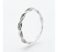 T. H. Baker 9ct White Gold 0.07ct Diamond Wave Twist Ring PR12706W K