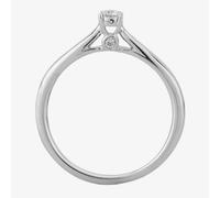 T. H. Baker 9ct White Gold 0.10ct Diamond Bridge Accent Diamond Solitaire Ring TH011825112157 - Q