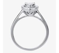 T. H. Baker 9ct White Gold 0.25ct Diamond Heart Cluster Ring TH014657R - N