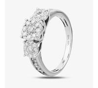 T. H. Baker 9ct White Gold 1.00ct Diamond Cluster Trilogy Ring TH011297R - M