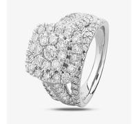 T. H. Baker 9ct White Gold 2.00ct Diamond Shouldered Cushion Cluster Ring TH011225112146 - M