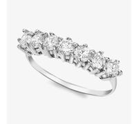 T. H. Baker 9ct White Gold 7-Stone Crystal Half Eternity Ring 5.84.5211 - M