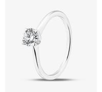 T. H. Baker 9ct White Gold Certified Lab Grown 0.50ct Oval Cut Diamond Shoulder Set Solitaire Ring LGR21614-50 - Q