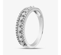 T. H. Baker 9ct White Gold Diamond Three Row Half Eternity Ring PR10669 - P