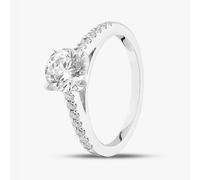 T. H. Baker 9ct White Gold Lab Grown 1.20ct Brilliant Cut Diamond Shoulder Set Solitaire Ring LGR35523-120 (WG) - P