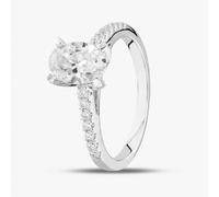 T. H. Baker 9ct White Gold Lab Grown 1.20ct Oval & Brilliant Cut Diamond Shoulder Set Solitaire Ring LGR35520-120 L - O