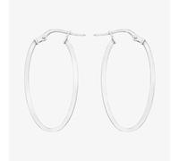 T. H. Baker 9ct White Gold Oval Creole Hoop Earrings 5.53.3479