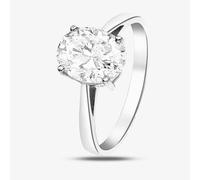 T. H. Baker 9ct White Gold Oval-Cut Crystal Solitaire Ring 5.84.4901 - Q