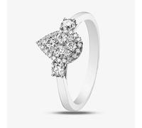 T. H. Baker 9ct White Gold Pear Shaped 0.5ct Diamond Shoulder Cluster Ring 31138YW/50-9 - N