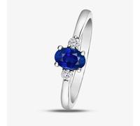 T. H. Baker 9ct White Gold Sapphire 0.08ct Diamond Ring 30910WG - Q