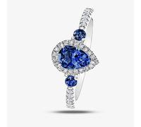 T. H. Baker 9ct White Gold Sapphire 0.42ct Diamond Ring 30830WG-10 - Q
