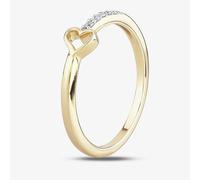 T. H. Baker 9ct Yellow Gold 0.05ct Diamond Open Heart Ring TH012533R - Q
