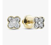 T. H. Baker 9ct Yellow Gold 0.12ct Diamond Flower Stud Earrings THE46493-12