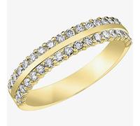 T. H. Baker 9ct Yellow Gold 0.25ct Diamond Two Row Half Eternity Ring 50L92/25-10 - Q
