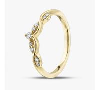 T. H. Baker 9ct Yellow Gold 0.33ct Brilliant Cut Diamond Crossover Wishbone Ring 50L88/33-10 - M