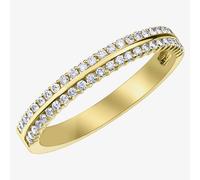 T. H. Baker 9ct Yellow Gold 0.50ct Diamond Two Row Half Eternity Ring 50L92/50-10 - O