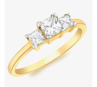 T. H. Baker 9ct Yellow Gold 3-Stone Graduated Crystal Ring 1.84.6461 - O